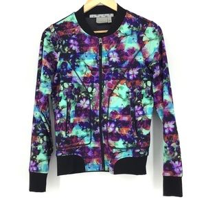 Athleta Floral Fade Bombtastic Bomber Jacket